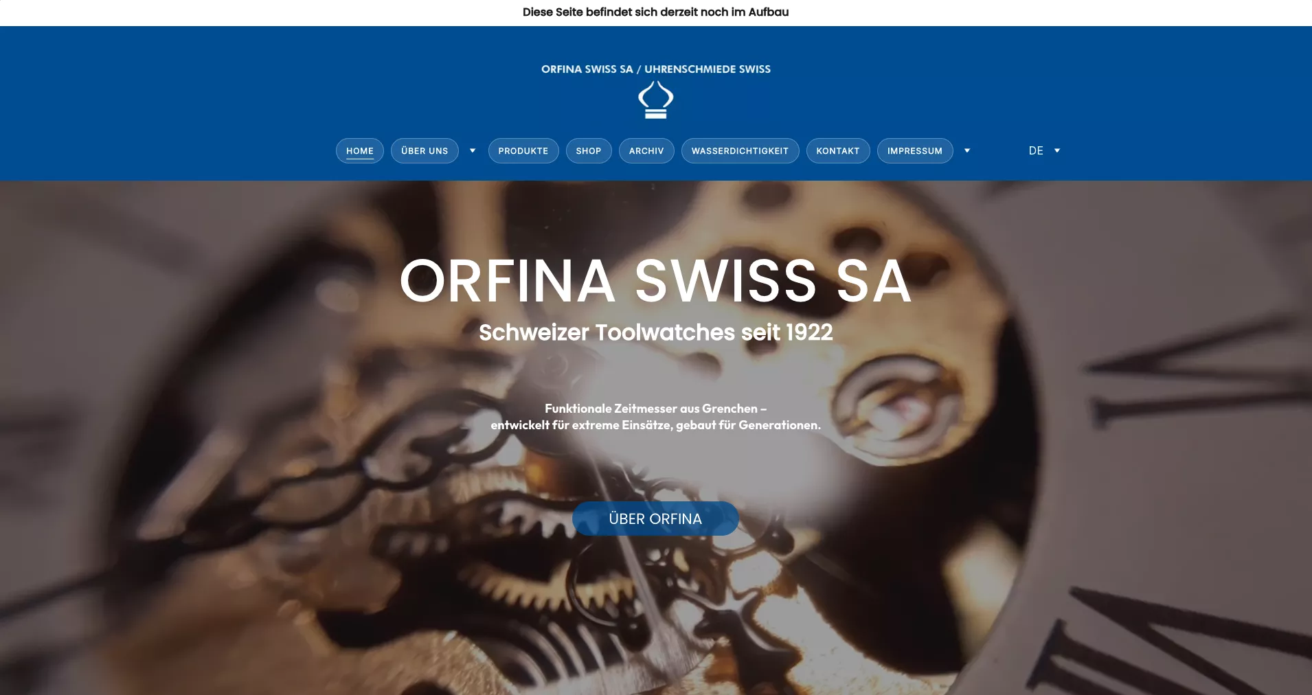 Website von ORFINA Swiss