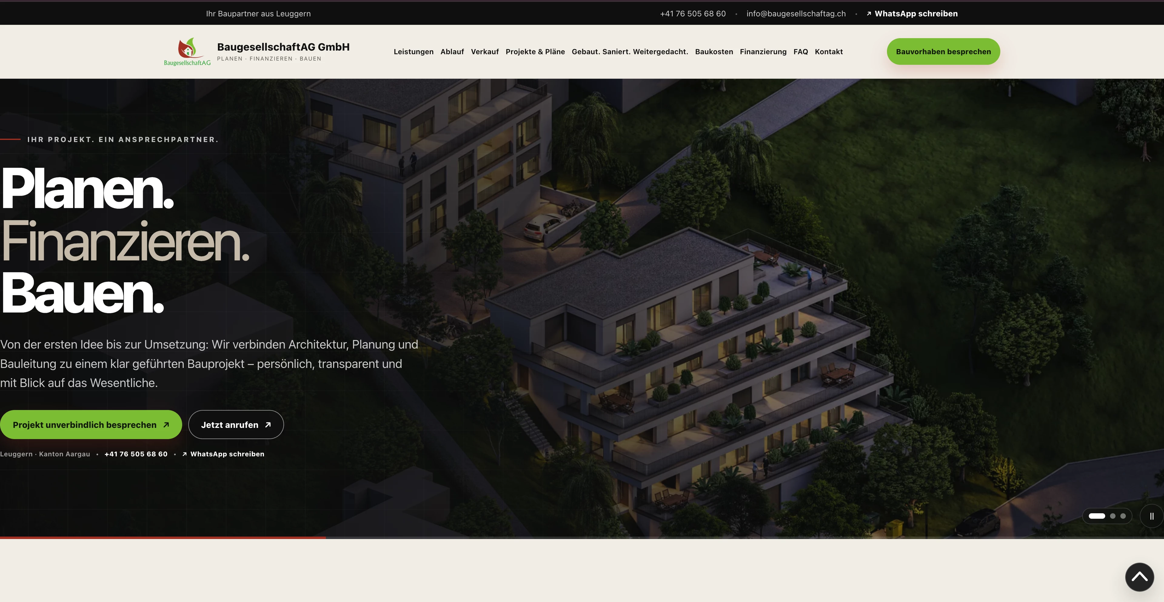 Website-Projekt Baugesellschaftag GmbH